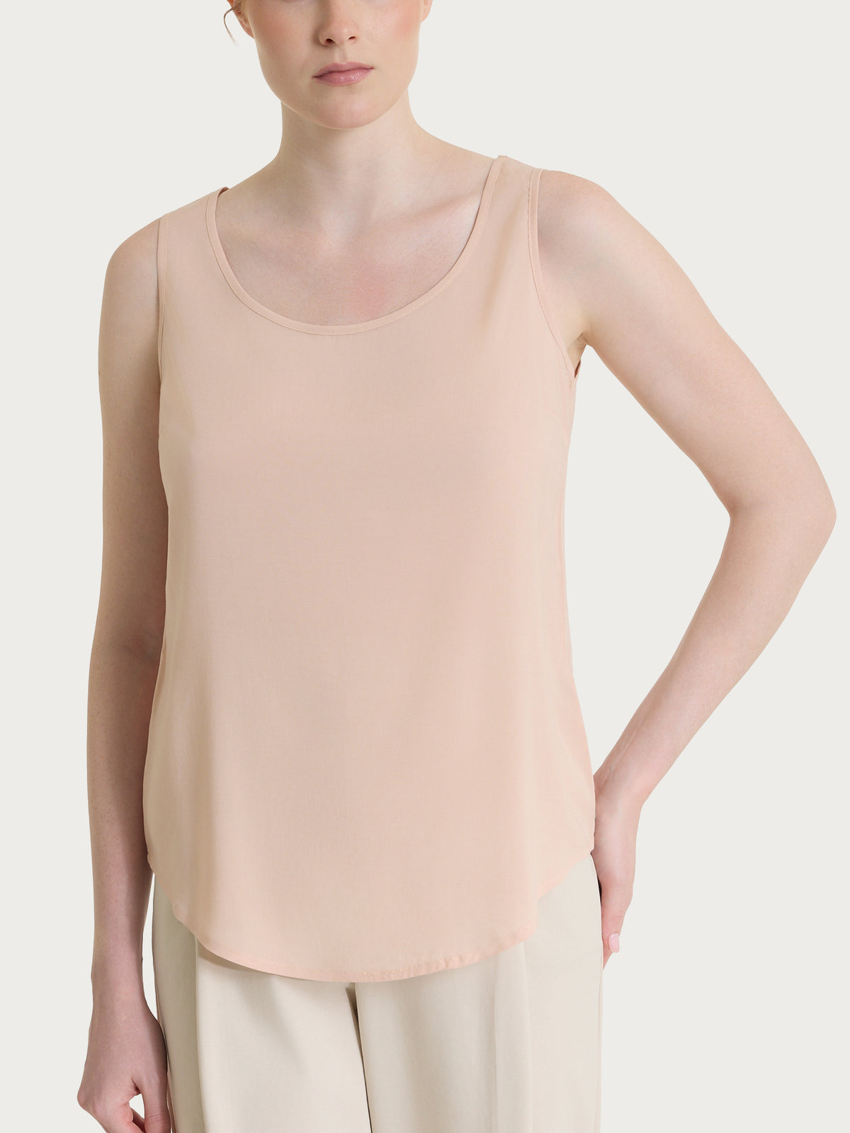 Top con spalla larga in Voile Stretch Rosa Donna - Ragno