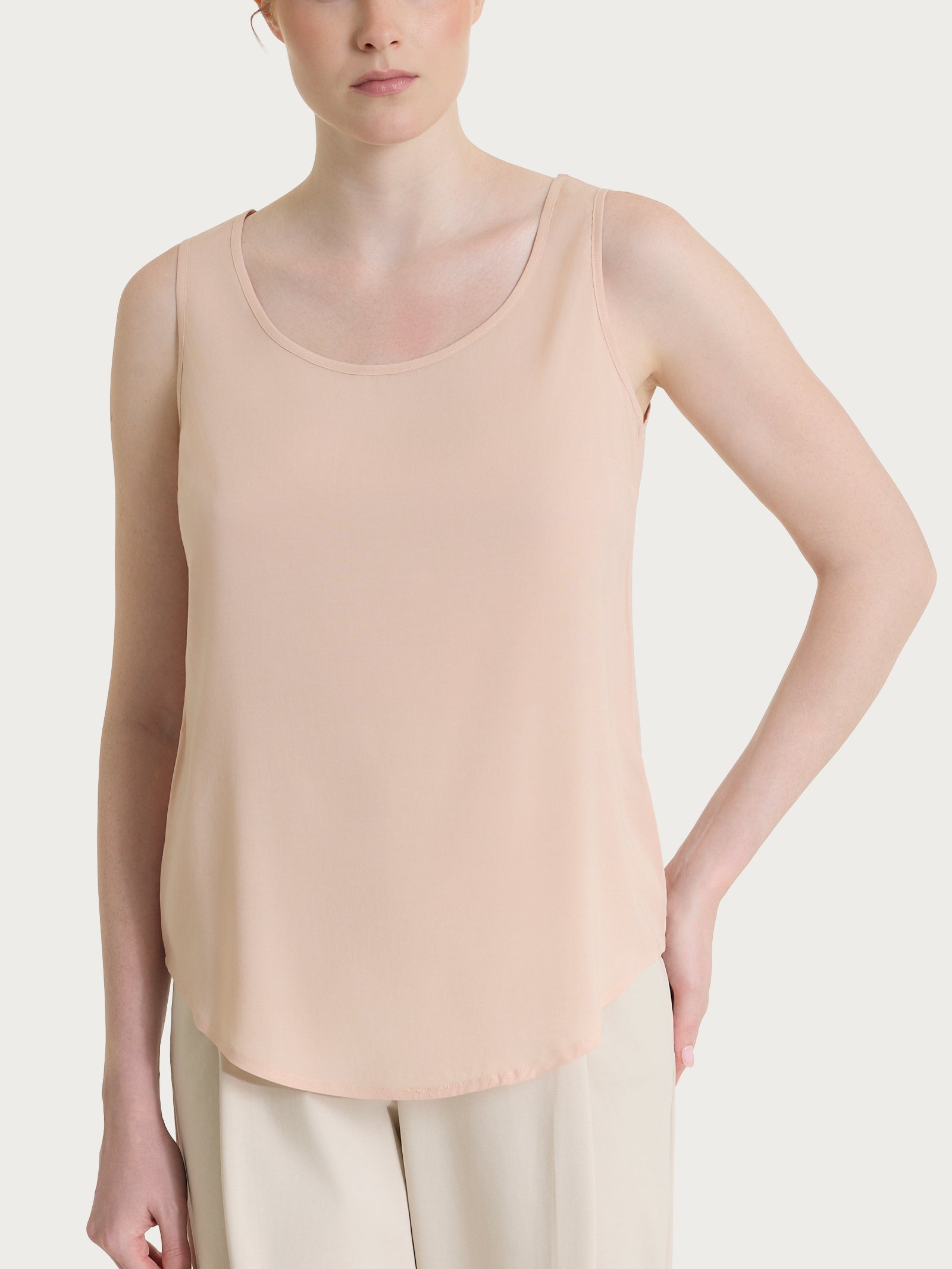 Top con spalla larga in Voile Stretch Rosa Donna - Ragno