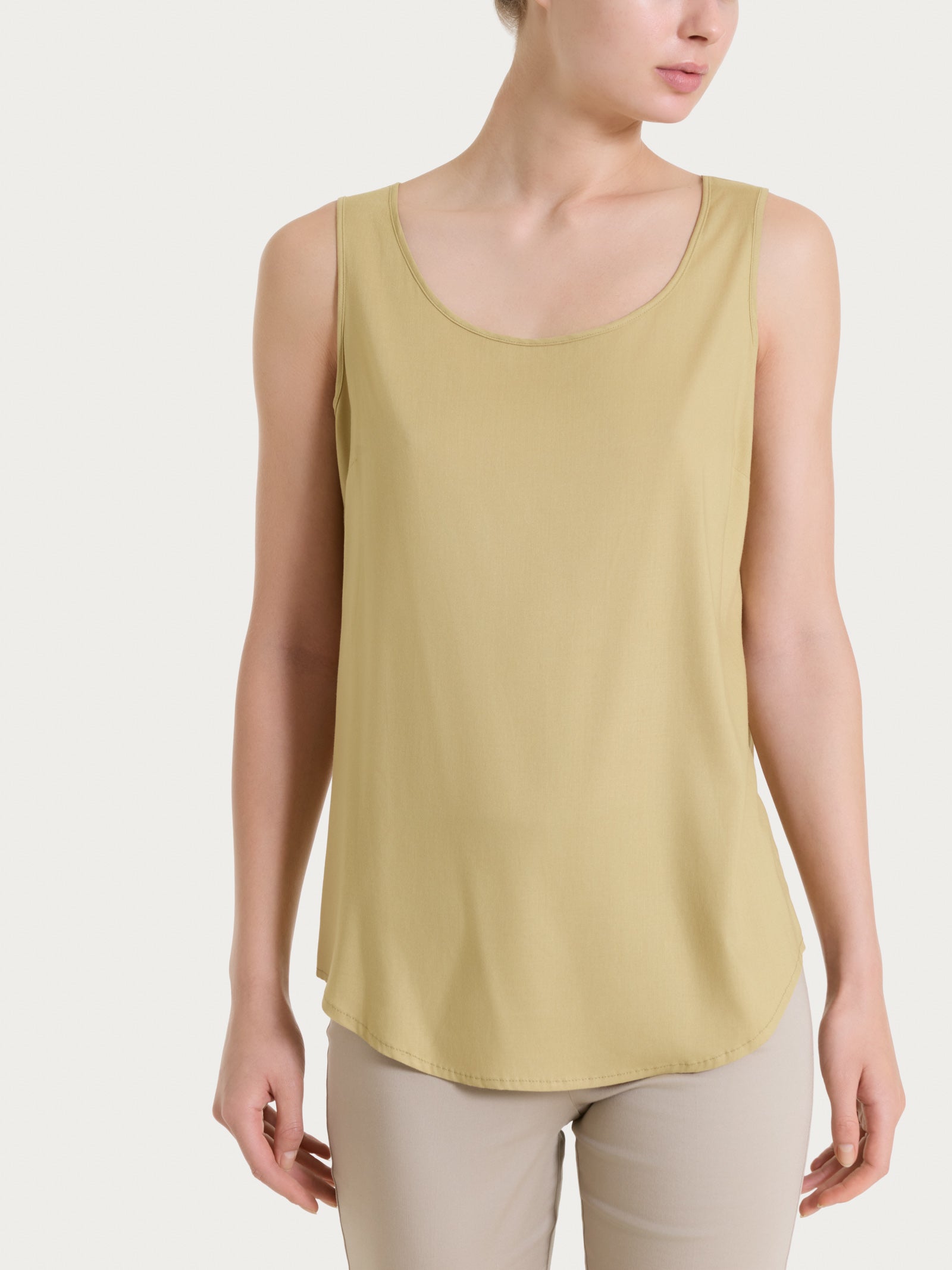 Top con spalla larga in Voile Stretch Verdi Donna - Ragno