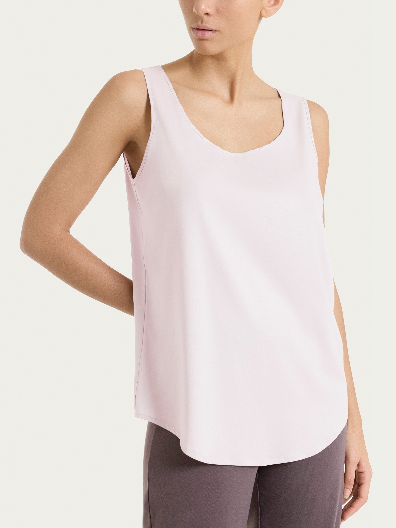 Top con spalla larga in Voile Stretch Rosa Donna - Ragno