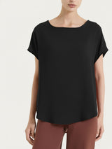 Blusa con manica a kimono in Voile Stretch Neri Donna - Ragno