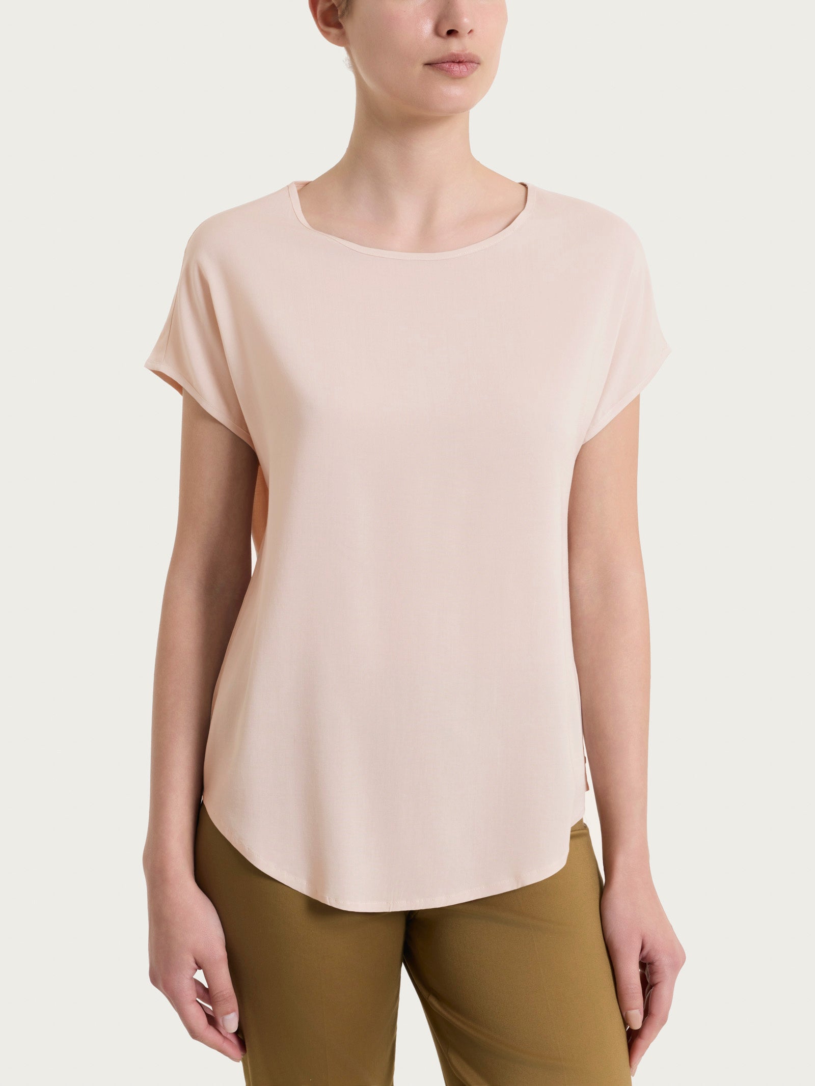 Blusa con manica a kimono in Voile Stretch Rosa Donna - Ragno