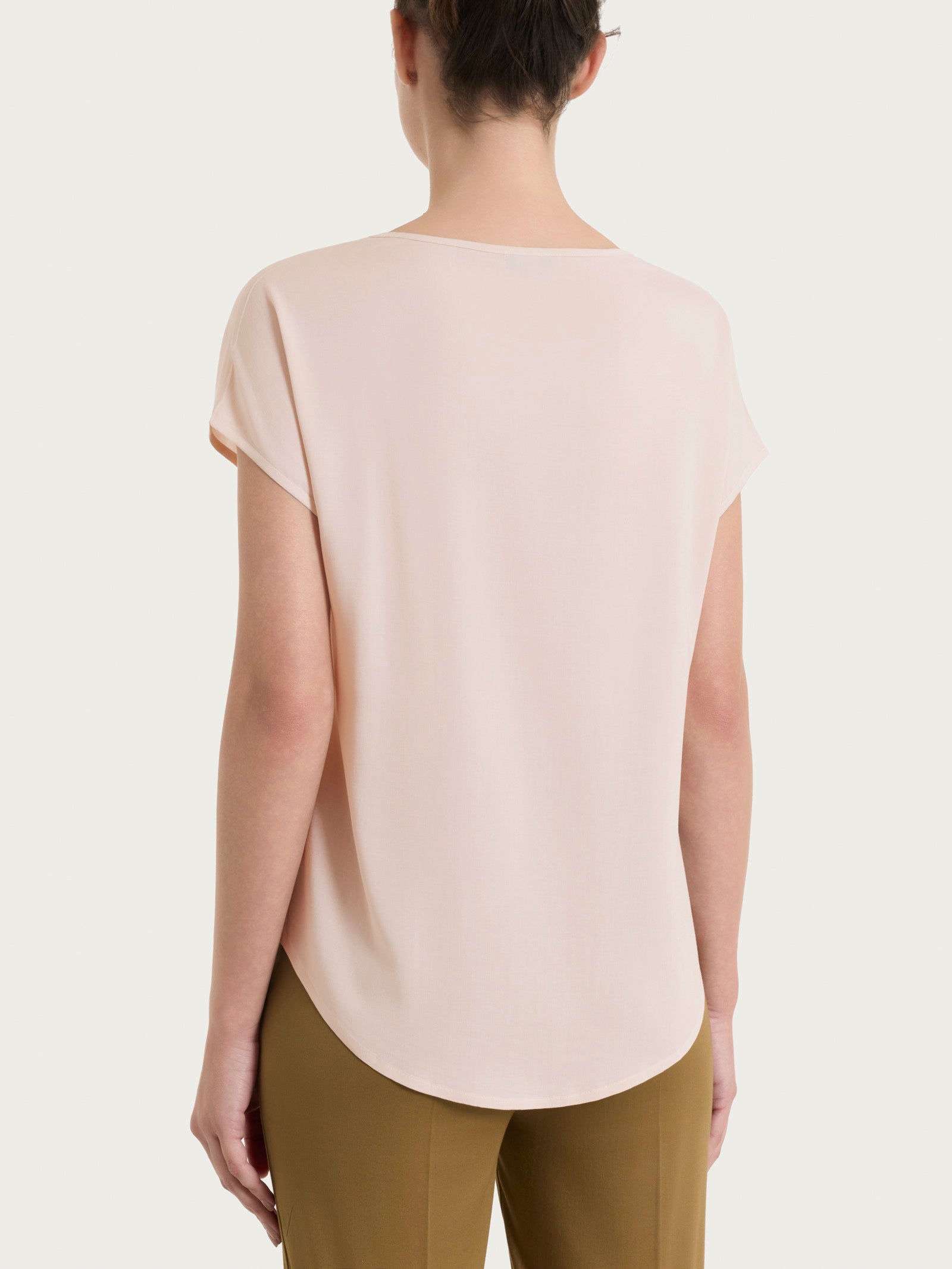 Blusa con manica a kimono in Voile Stretch Rosa Donna - Ragno