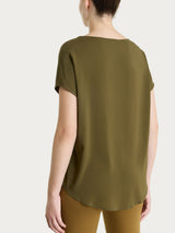 Blusa con manica a kimono in Voile Stretch Verdi Donna - Ragno