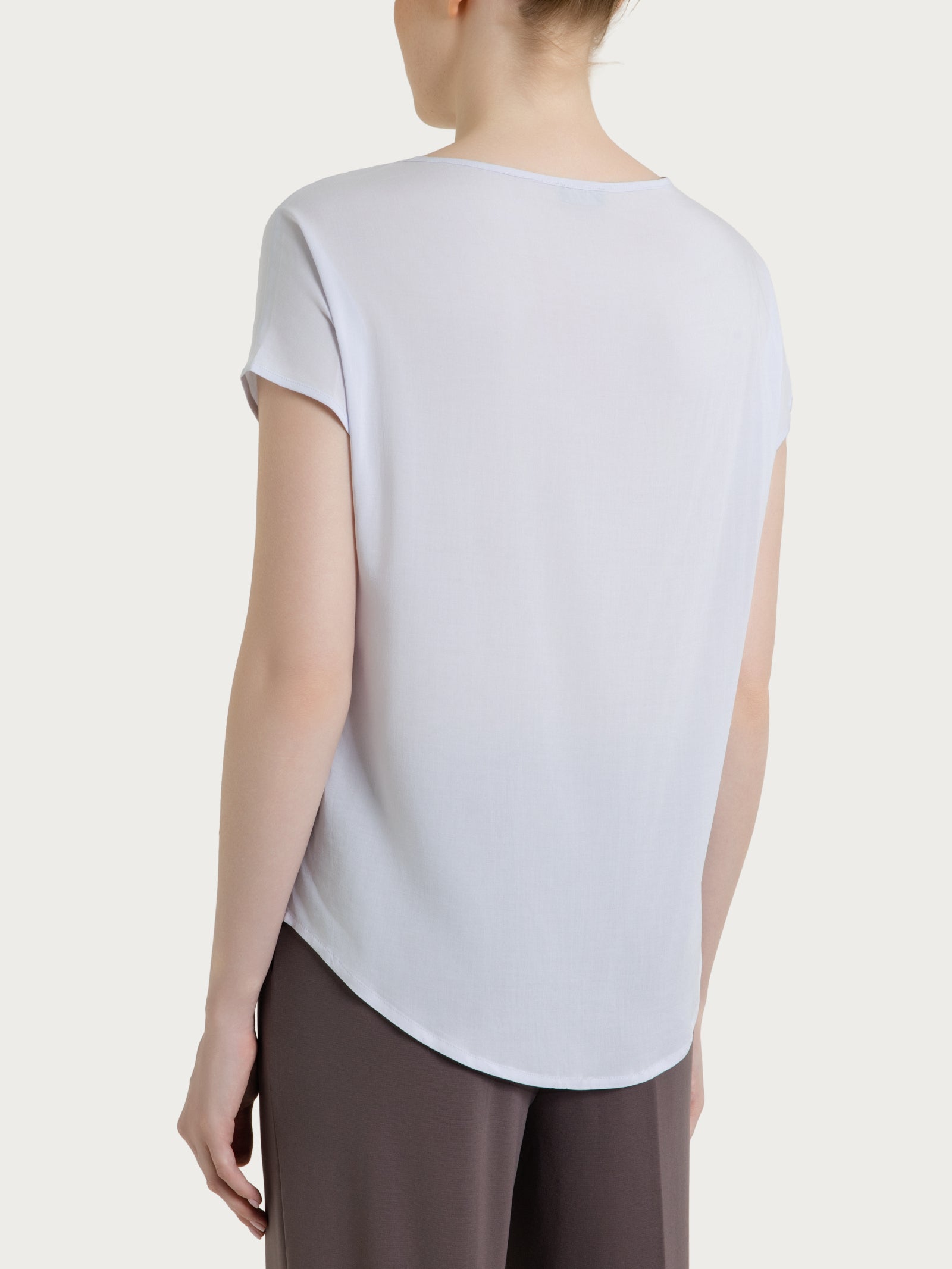 Blusa con manica a kimono in Voile Stretch Rosa Donna - Ragno