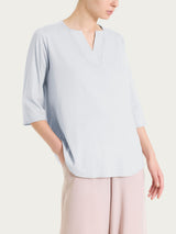 Blusa con scollo a V in Voile Stretch Rosa Donna - Ragno