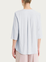 Blusa con scollo a V in Voile Stretch Rosa Donna - Ragno