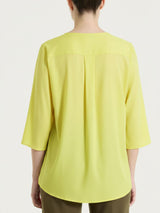 Blusa con scollo a V in Voile Stretch Gialli Donna - Ragno
