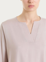 Blusa con scollo a V in Voile Stretch Rosa Donna - Ragno
