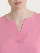 Blusa con scollo a V in Voile Stretch Rosa Donna - Ragno