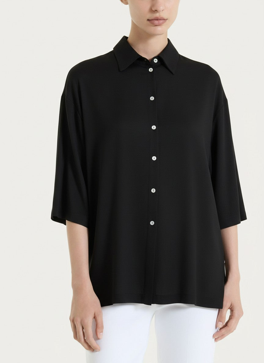 Camicia con manica 3/4 in Voile Stretch Neri Donna - Ragno