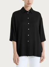 Camicia con manica 3/4 in Voile Stretch Neri Donna - Ragno