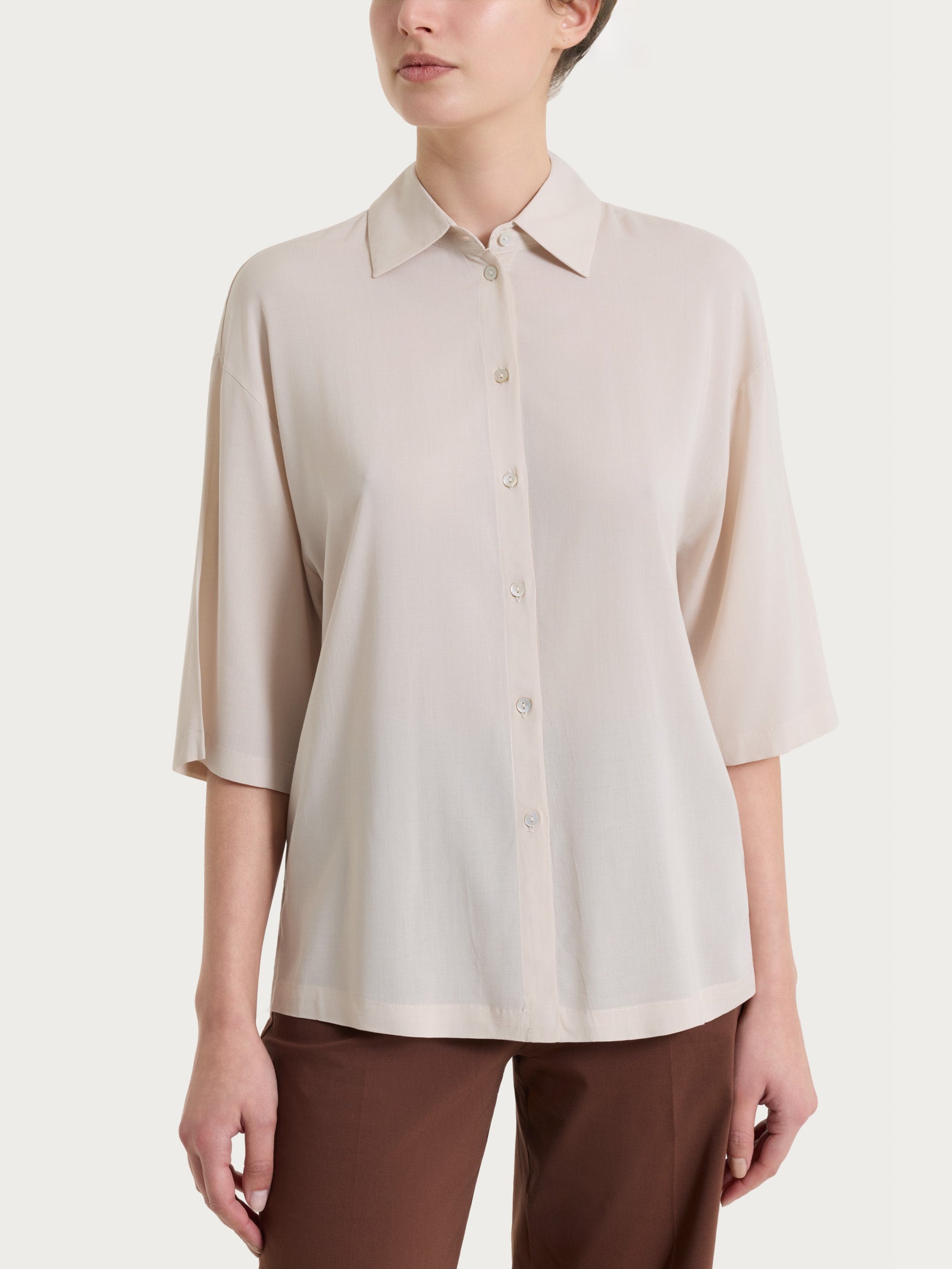 Camicia con manica 3/4 in Voile Stretch Bianchi Donna - Ragno