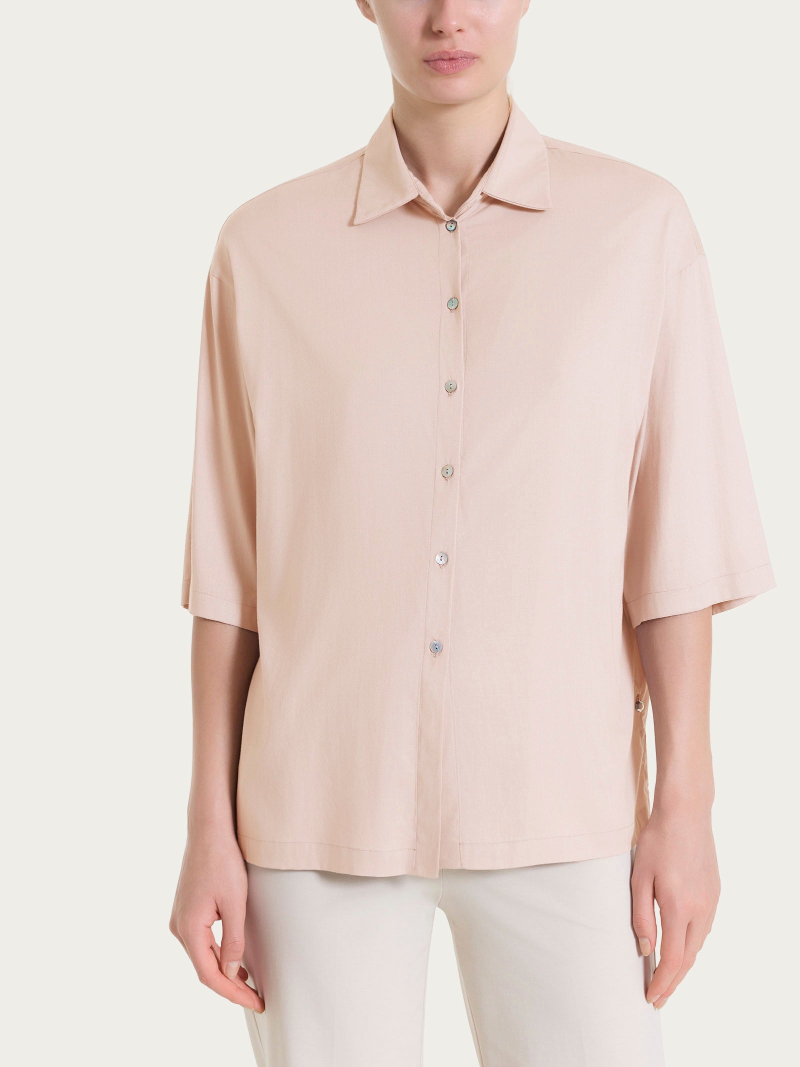 Camicia con manica 3/4 in Voile Stretch Rosa Donna - Ragno