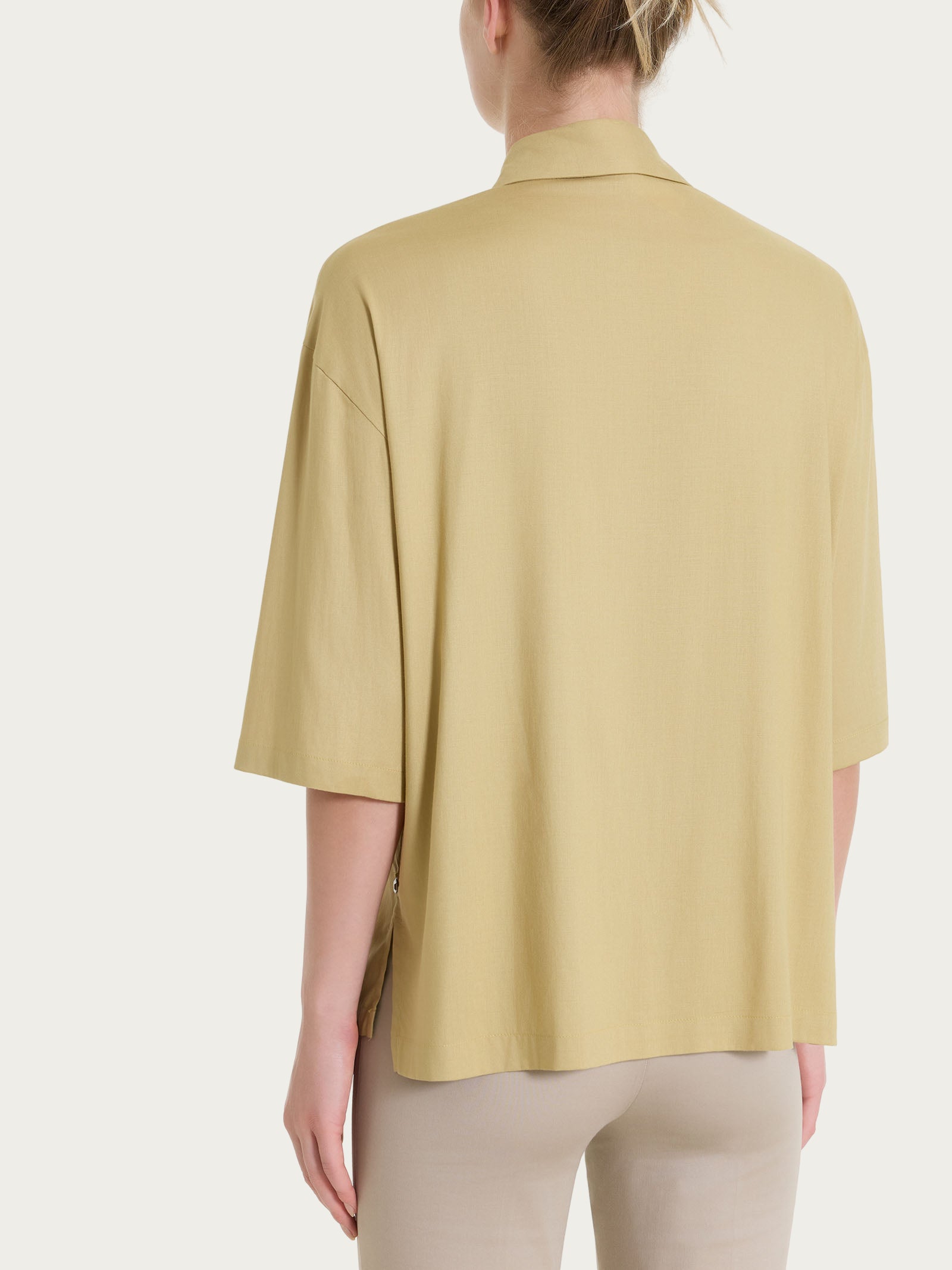 Camicia con manica 3/4 in Voile Stretch Verdi Donna - Ragno