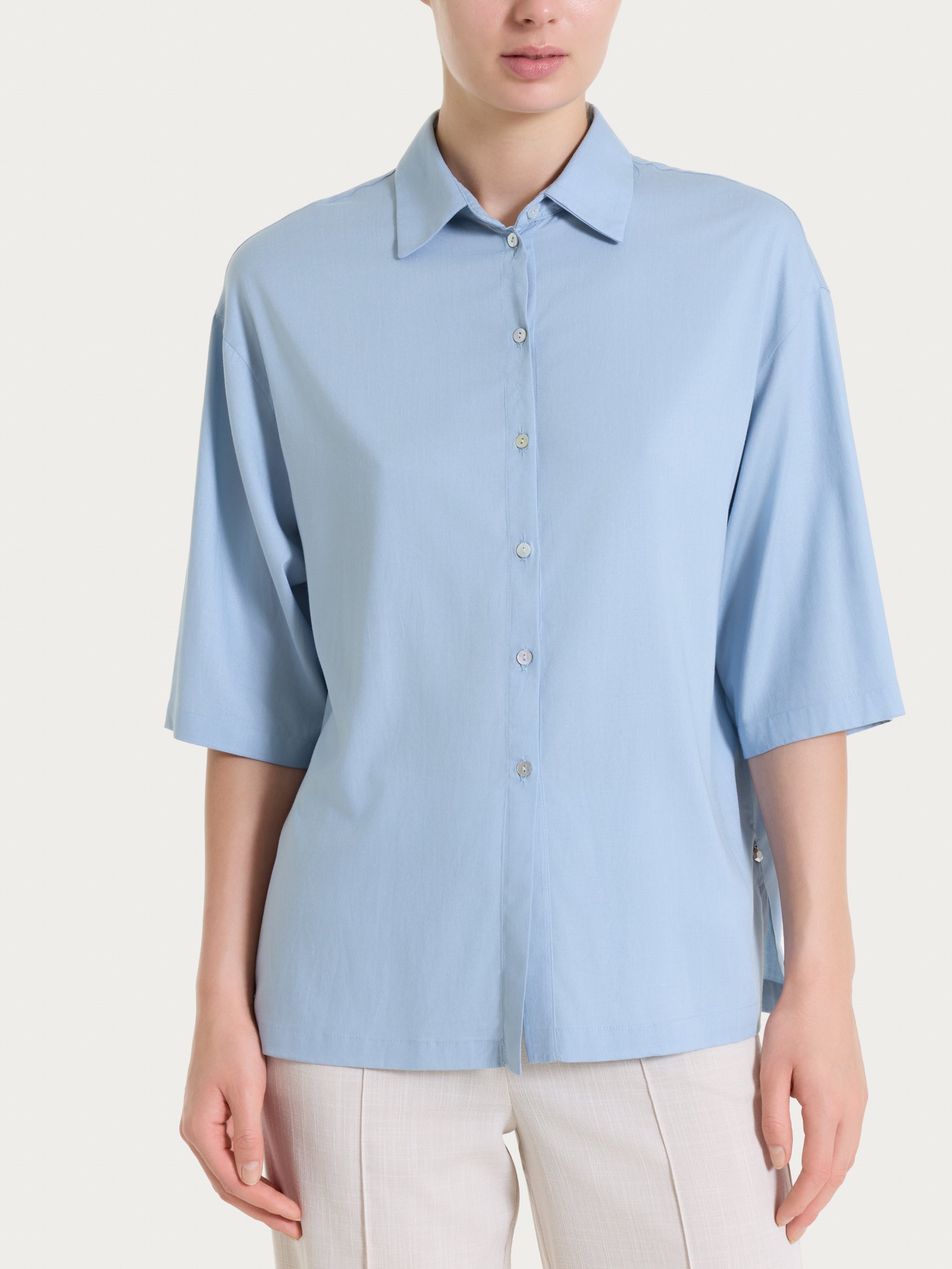 Camicia con manica 3/4 in Voile Stretch Azzurri Donna - Ragno
