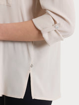Camicia con manica risvoltabile in Voile Stretch Bianchi Donna - Ragno