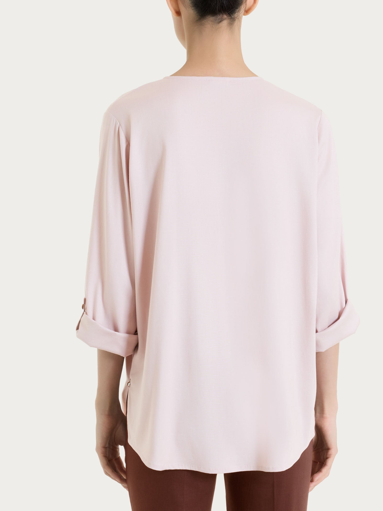 Camicia con manica risvoltabile in Voile Stretch Rosa Donna - Ragno