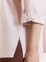Camicia con manica risvoltabile in Voile Stretch Rosa Donna - Ragno