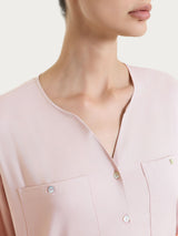 Camicia con manica risvoltabile in Voile Stretch Rosa Donna - Ragno