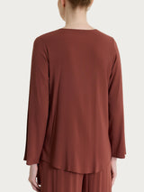 Camicia con manica risvoltabile in Voile Stretch Marroni Donna - Ragno