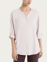 Camicia con manica risvoltabile in Voile Stretch Rosa Donna - Ragno