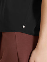 Blusa con manica kimono in Voile Stretch Neri Donna - Ragno