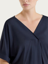 Blue Women's Voile Stretch Kimono Sleeve Blouse - Ragno
