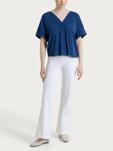 Blusa de manga kimono para mujer Azul elástico - Ragno