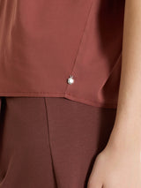 Blusa con manica kimono in Voile Stretch Marroni Donna - Ragno