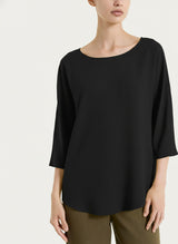 Blusa con manica 3/4 in Voile Stretch Neri Donna - Ragno