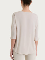 Blusa con manica 3/4 in Voile Stretch Bianchi Donna - Ragno