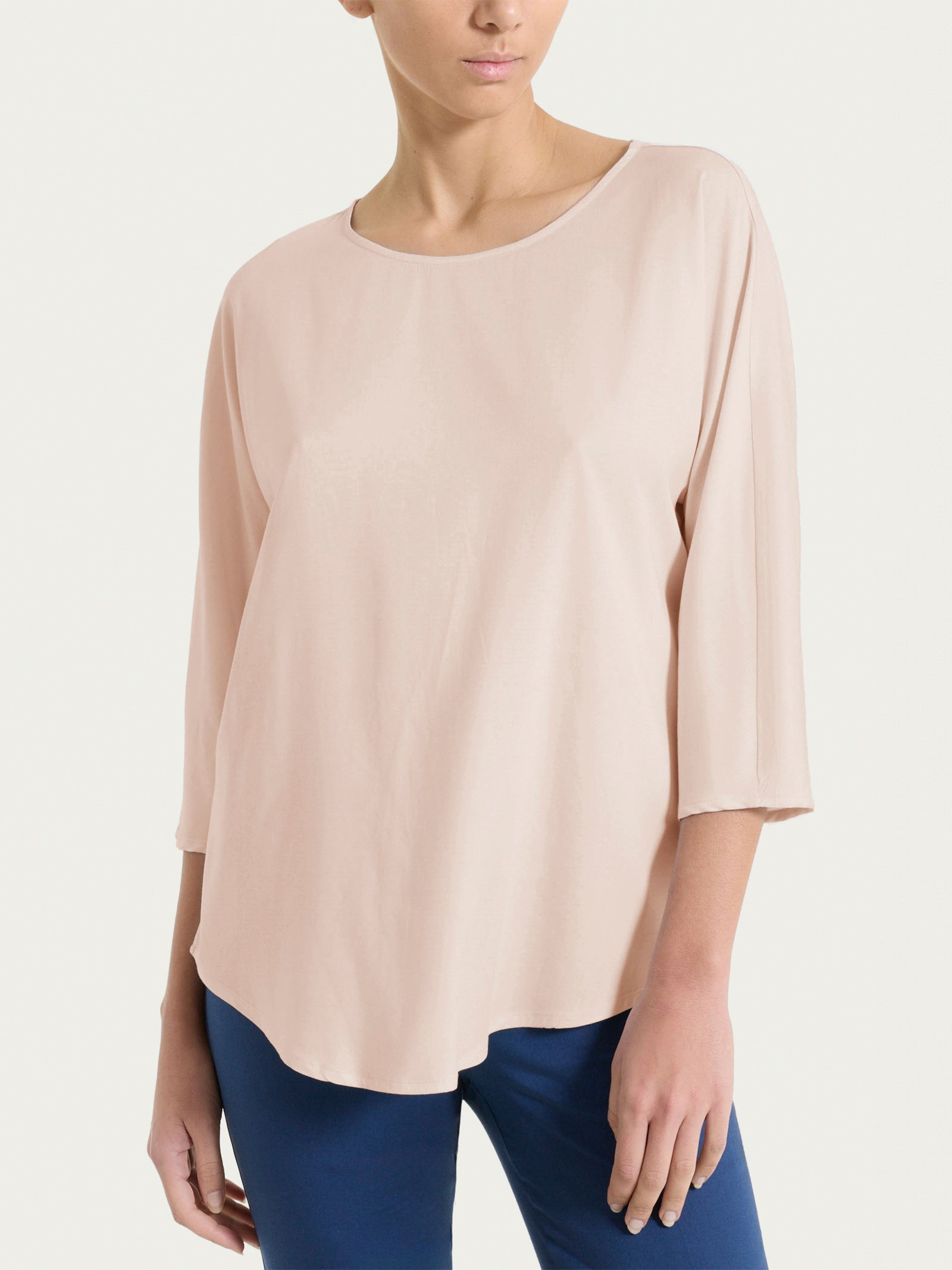 Blusa con manica 3/4 in Voile Stretch Rosa Donna - Ragno