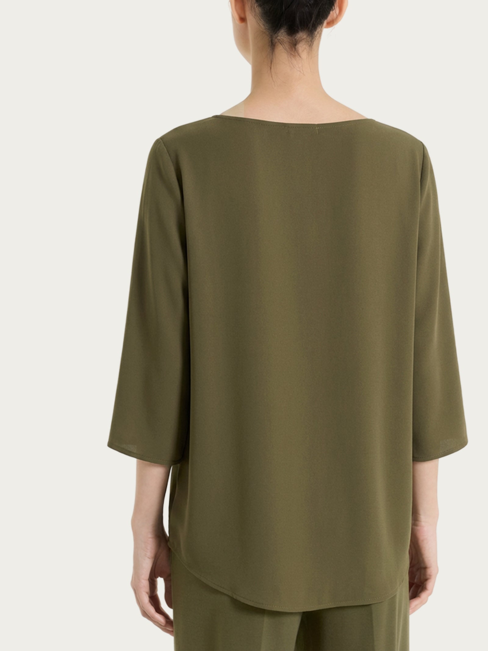 Blusa con manica 3/4 in Voile Stretch Verdi Donna - Ragno