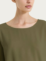 Blusa con manica 3/4 in Voile Stretch Verdi Donna - Ragno