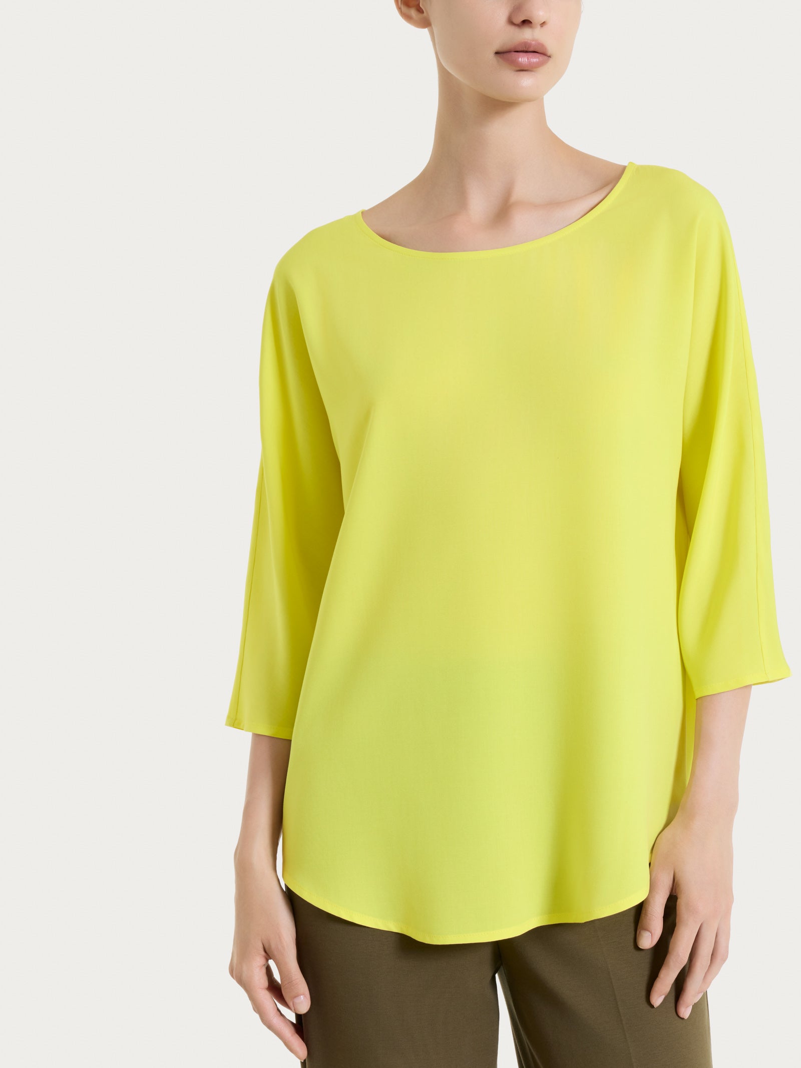 Blusa con manica 3/4 in Voile Stretch Gialli Donna - Ragno