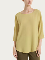 Blusa con manica 3/4 in Voile Stretch Verdi Donna - Ragno