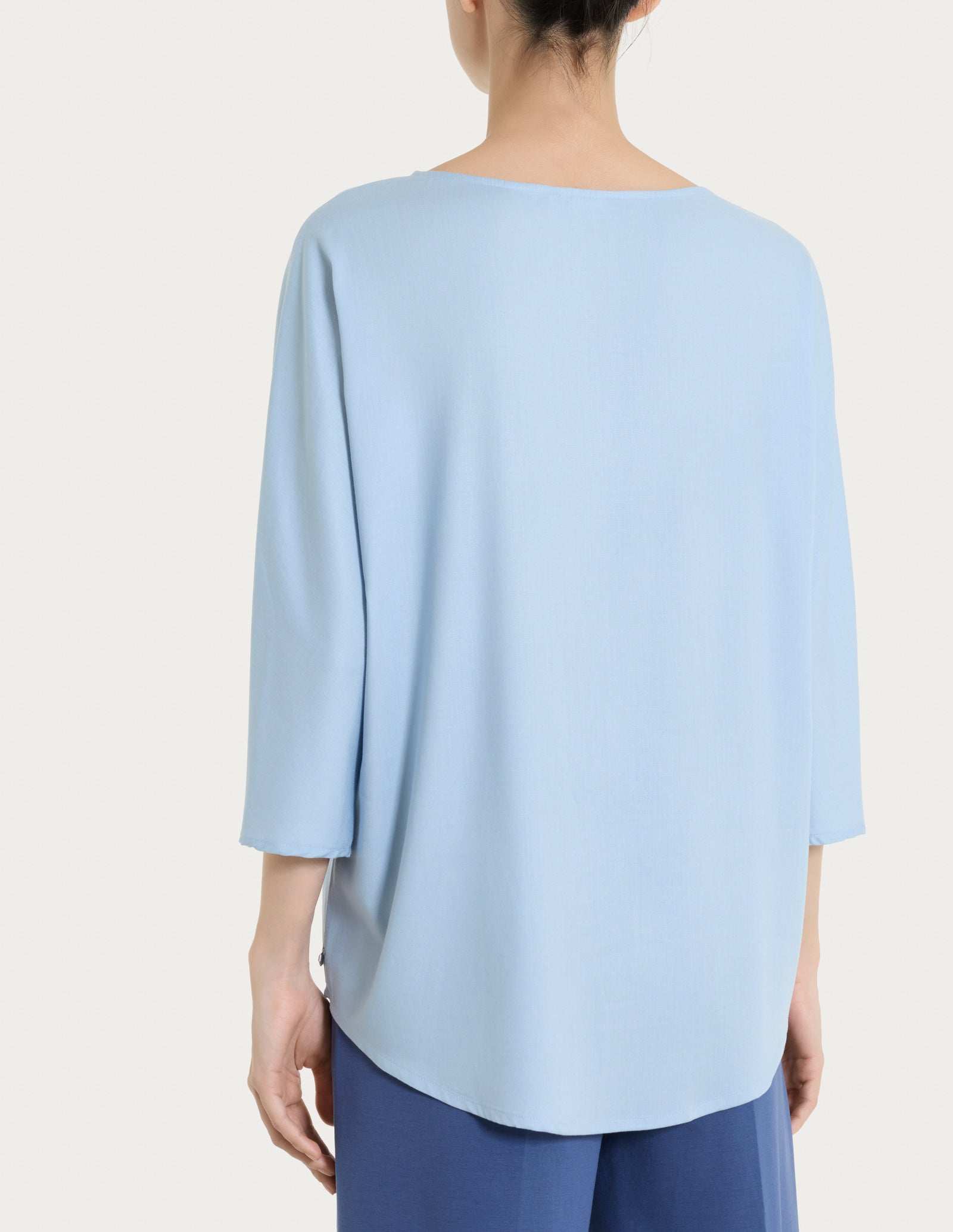 Blusa con manica 3/4 in Voile Stretch Azzurri Donna - Ragno