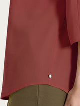 Brown Women's Voile Stretch 3/4 Sleeve Blouse - Ragno