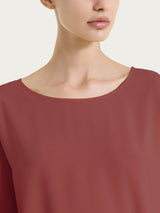 Brown Women's Voile Stretch 3/4 Sleeve Blouse - Ragno