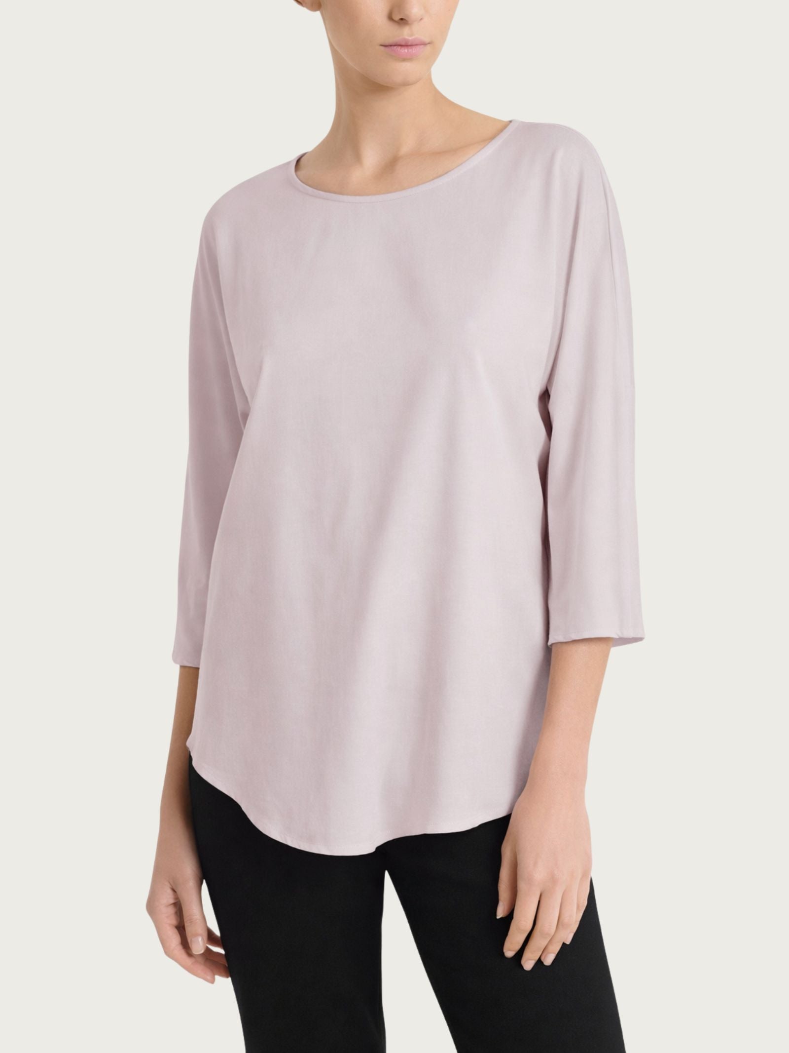 Blusa con manica 3/4 in Voile Stretch Rosa Donna - Ragno