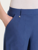 Pantalone a palazzo con tasche in Linen Super Fresh Blu Donna - Ragno