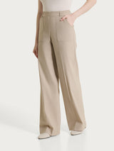 Pantalone a palazzo con tasche in Linen Super Fresh Marroni Donna - Ragno