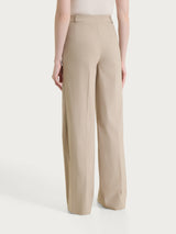 Pantalone a palazzo con tasche in Linen Super Fresh Marroni Donna - Ragno