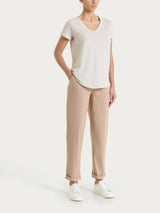 Pantalone a carota con tasche in Linen Super Fresh Marroni Donna - Ragno