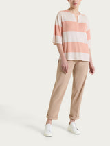 Pantalone a carota con tasche in Linen Super Fresh Marroni Donna - Ragno