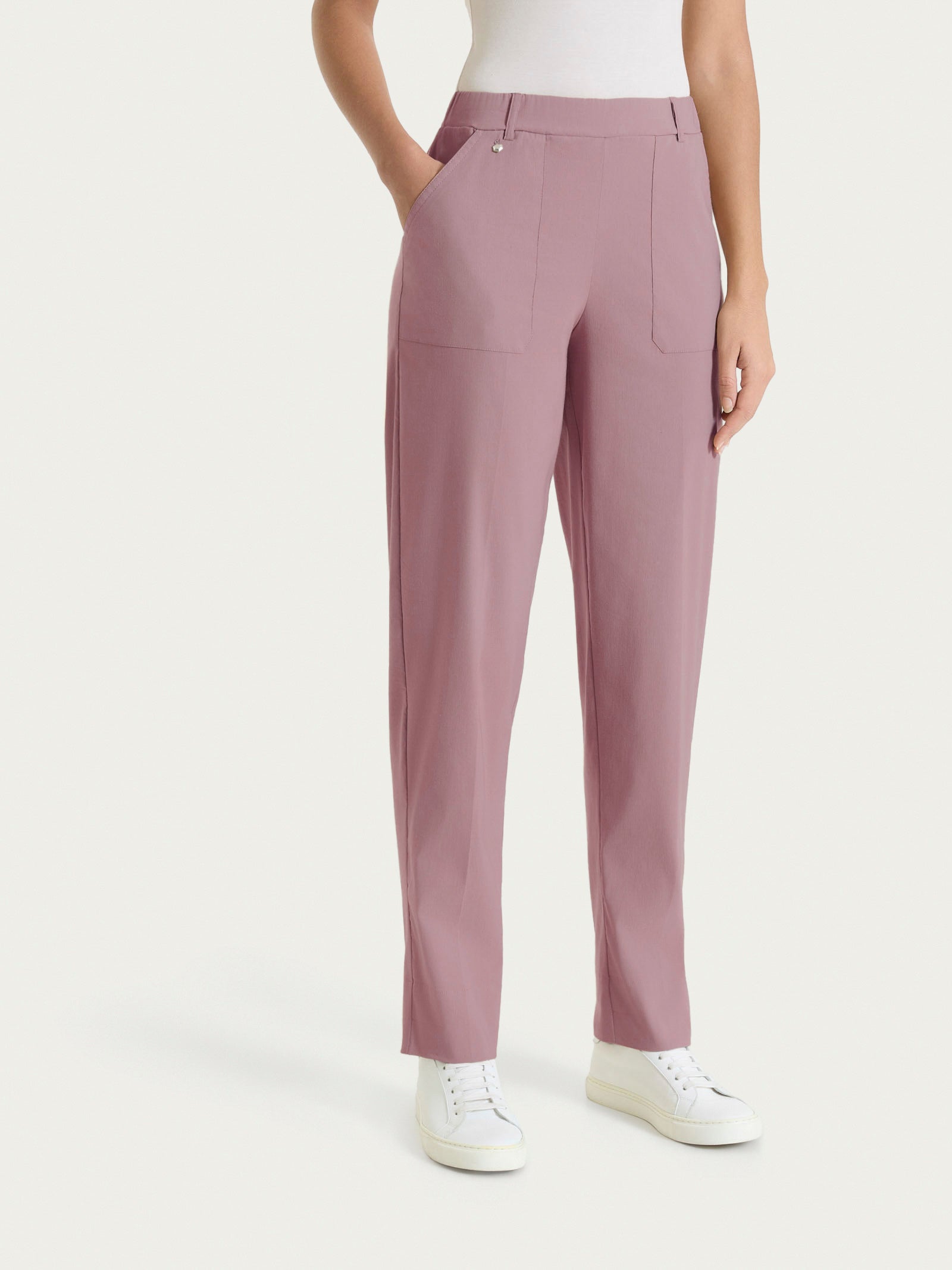 Pantalone a carota con tasche in Linen Super Fresh Viola Donna - Ragno