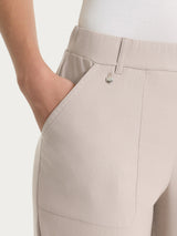 Pantalone a carota con tasche in Linen Super Fresh Marroni Donna - Ragno