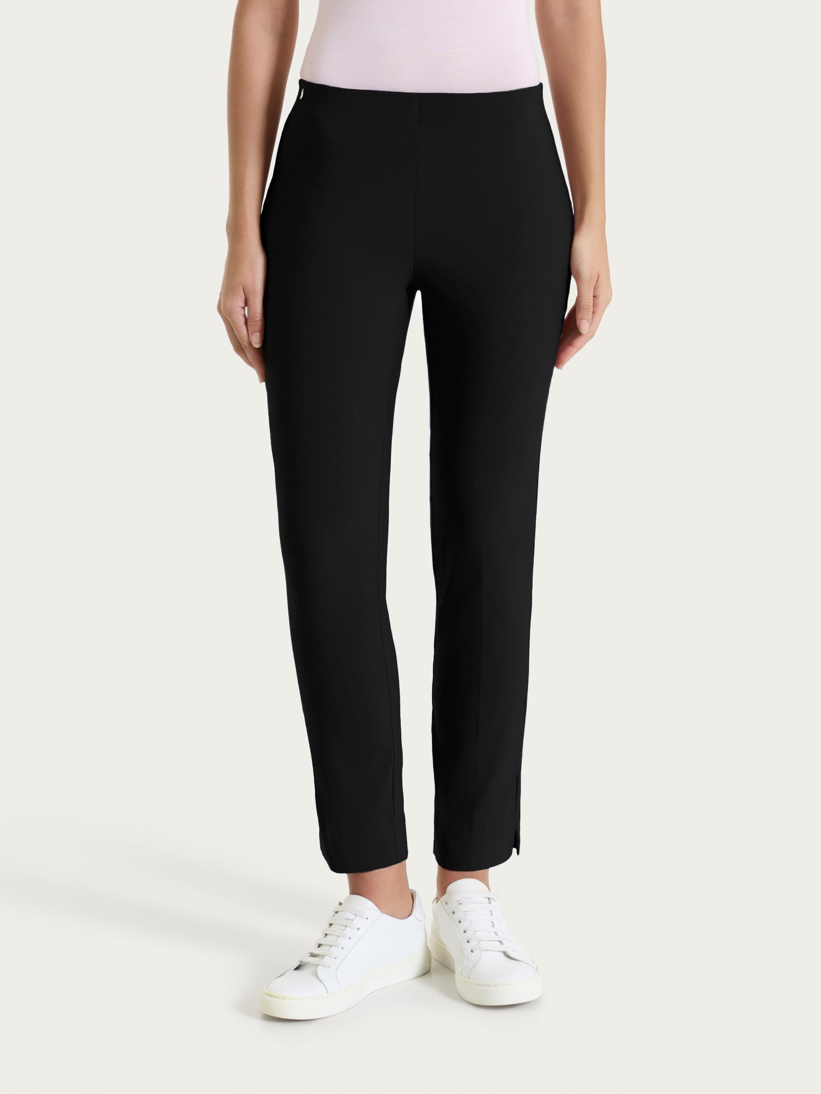 Pantalone capri con spacchetti in Linen Super Fresh Neri Donna - Ragno