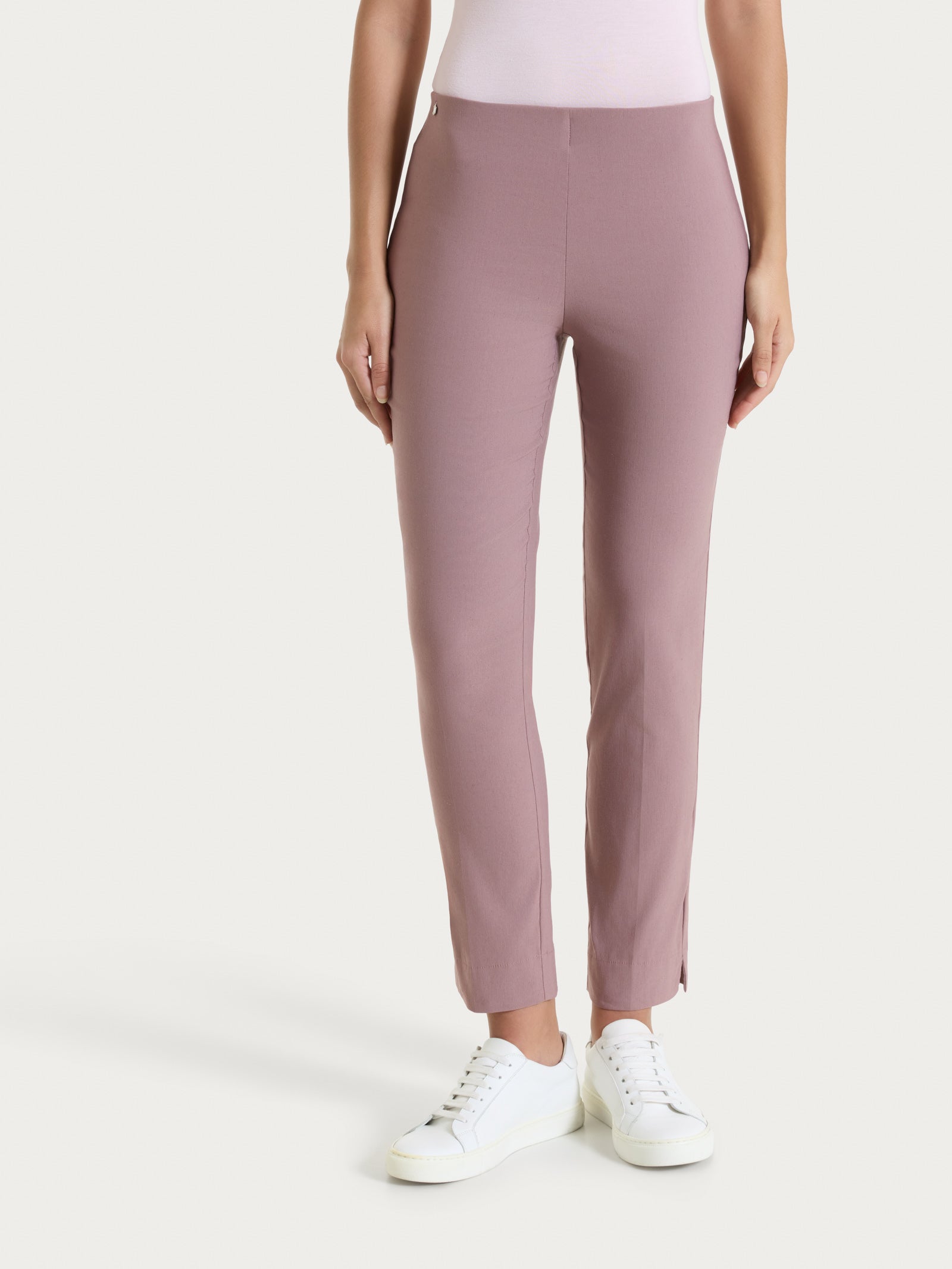 Pantalone capri con spacchetti in Linen Super Fresh Viola Donna - Ragno